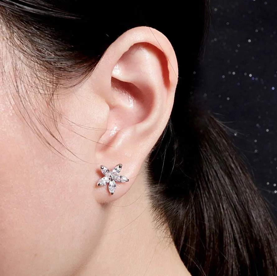 "Lisa" - Cubic Zirconia Bridal Earrings - Available in Silver and Rose Gold