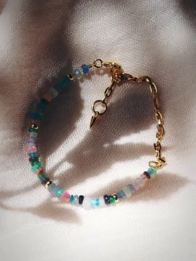 Rainbow Opal & Gold Chain Bracelet - Hau’oli