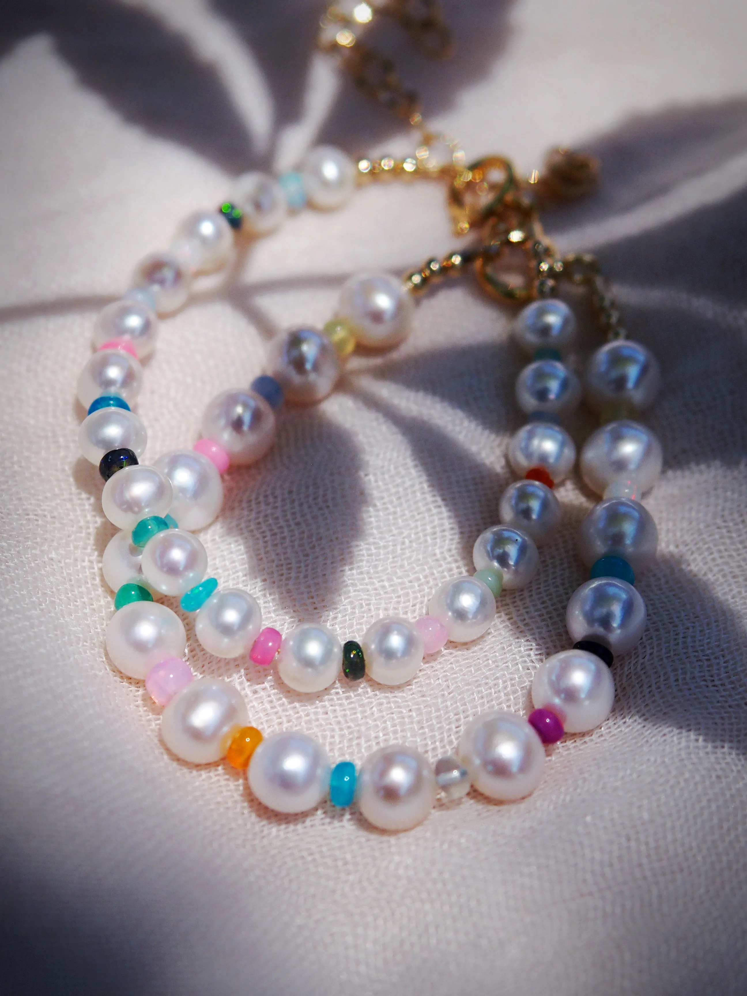 Rainbow Opal and Pearl Bracelet - Makalani