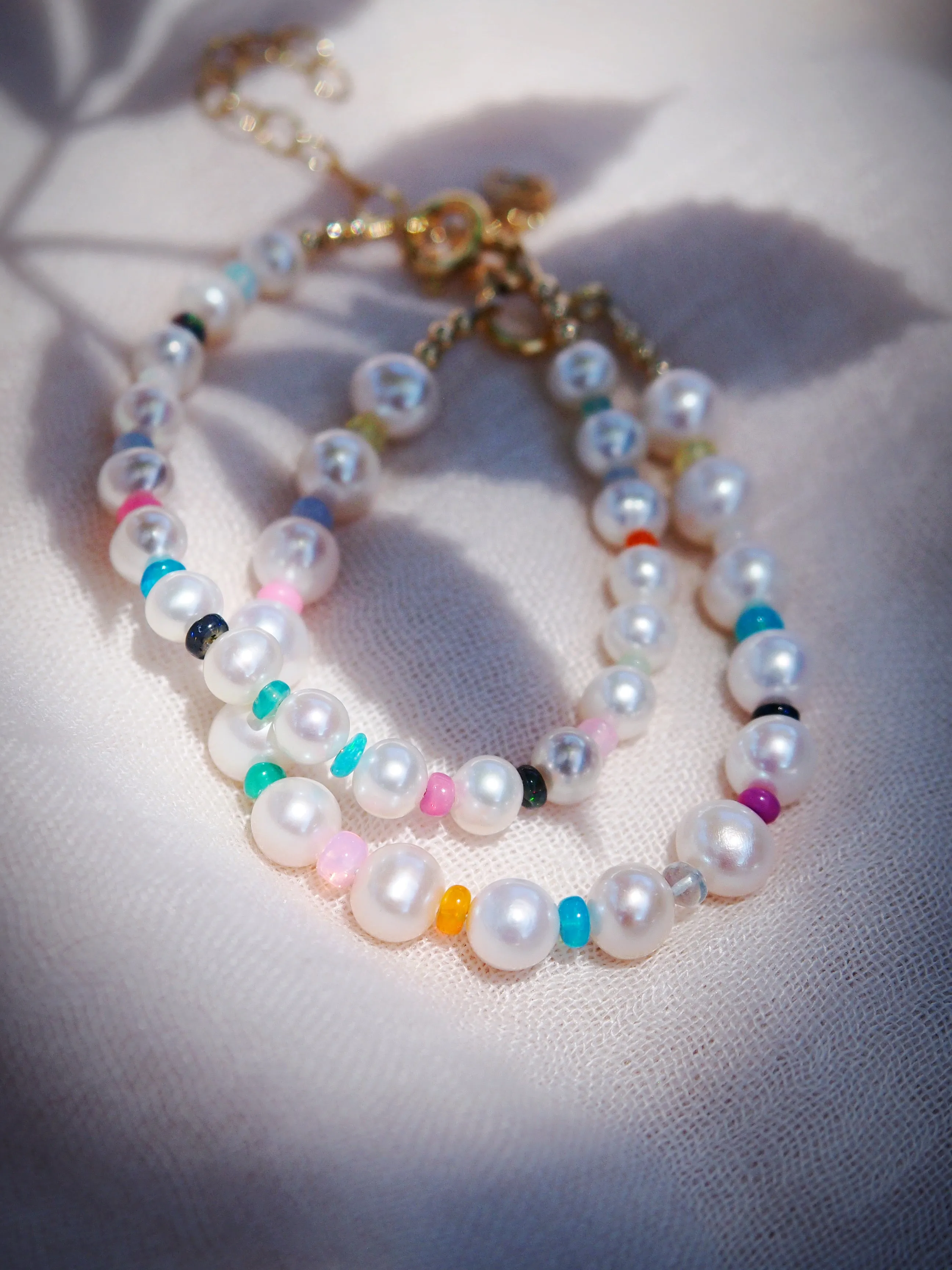 Rainbow Opal and Pearl Bracelet - Makalani