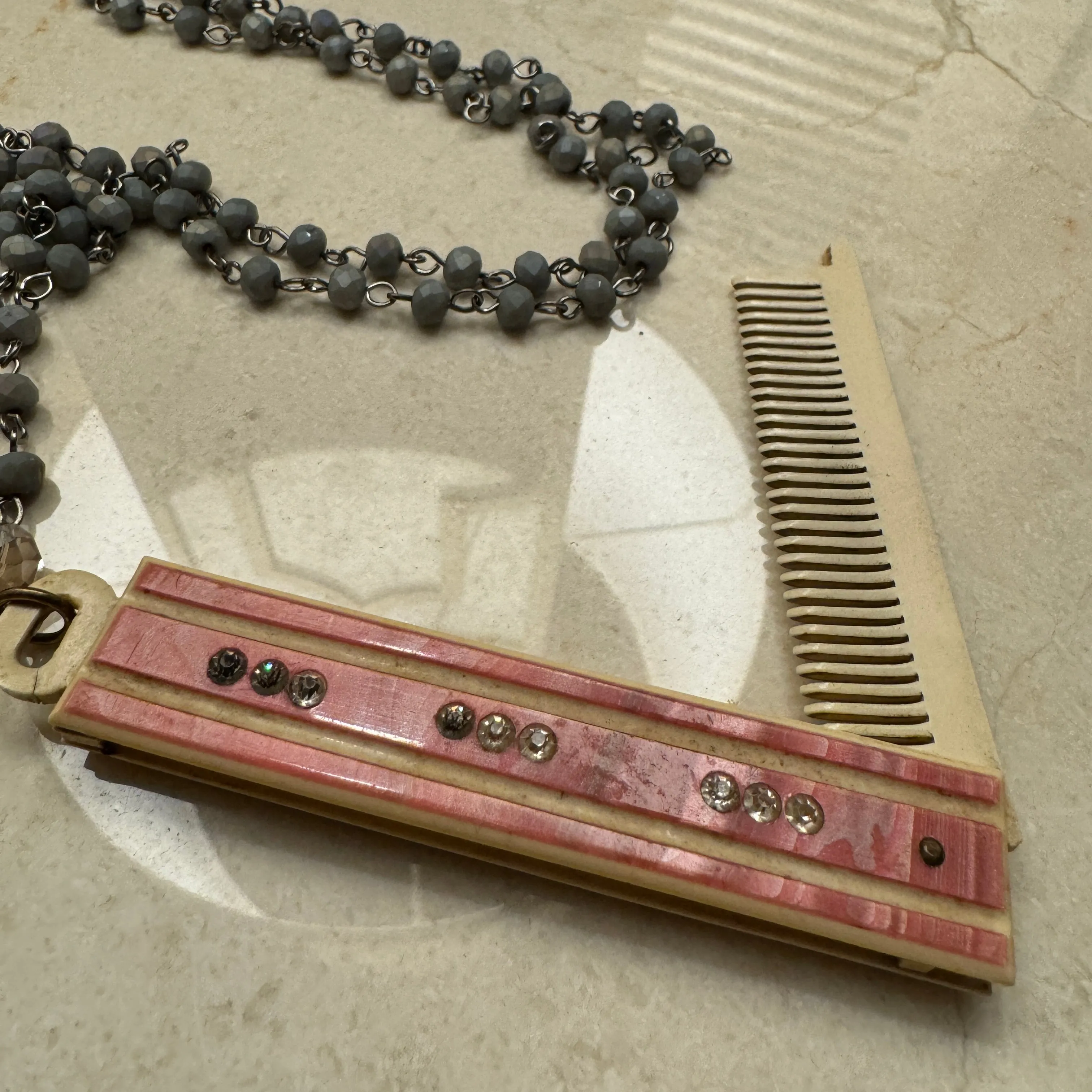 Rare Vintage Celluloid Comb Necklace - Gina Burns