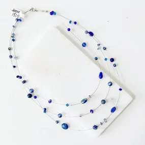 Real Gemstone Floating Galaxy Necklace-