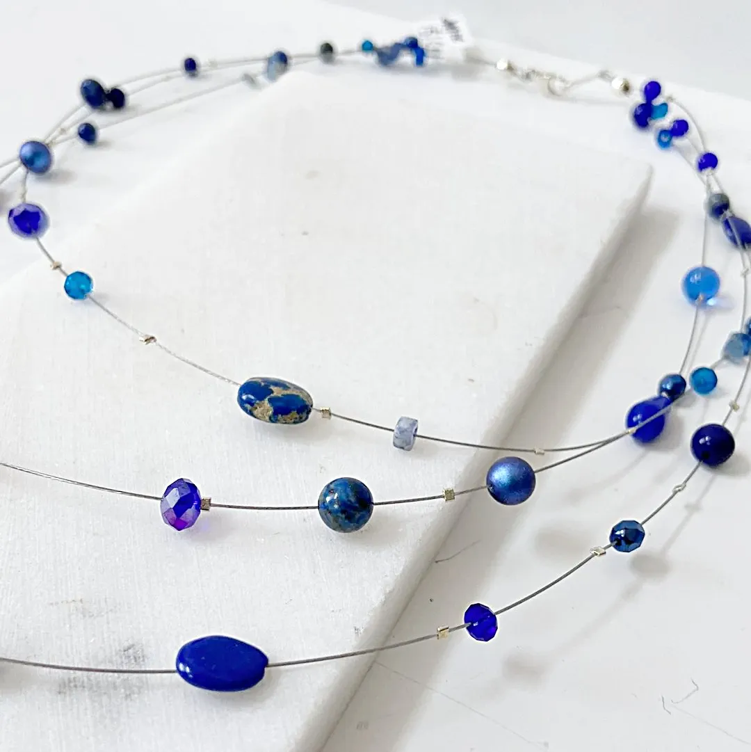 Real Gemstone Floating Galaxy Necklace-