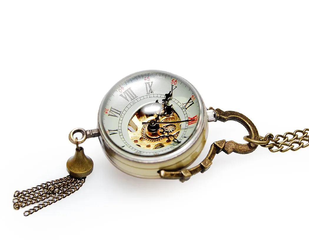 Retro Pendant Women's Mechanical Pocket Watch Necklace