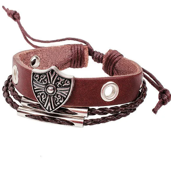 Retro rope leather mens bracelets leather rope hand woven bracelet for men rope braided bracelet male female bracelet Jewelry