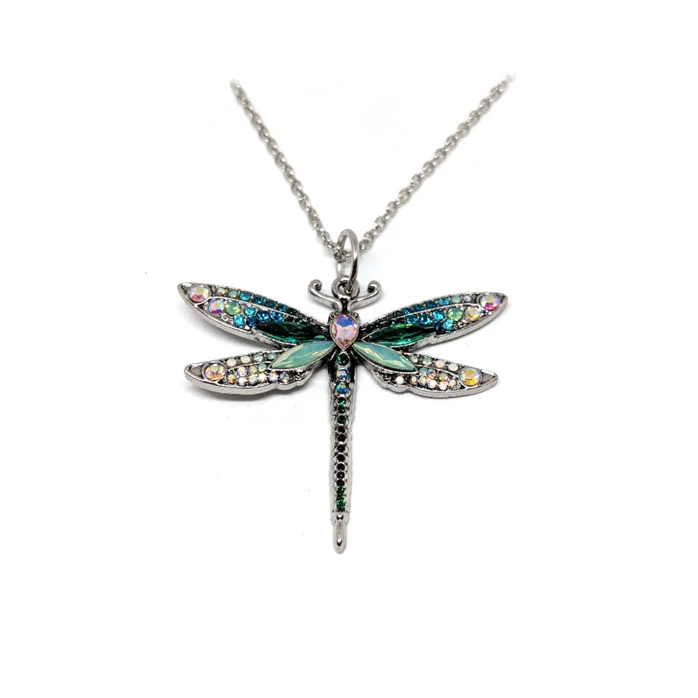 Rhinestone Dragonfly Necklace