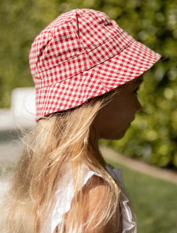 River Bucket Hat in Red Check