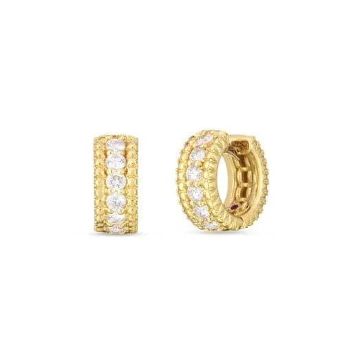 Roberto Coin Siena 18K Yellow Gold Diamond Hoop Earrings