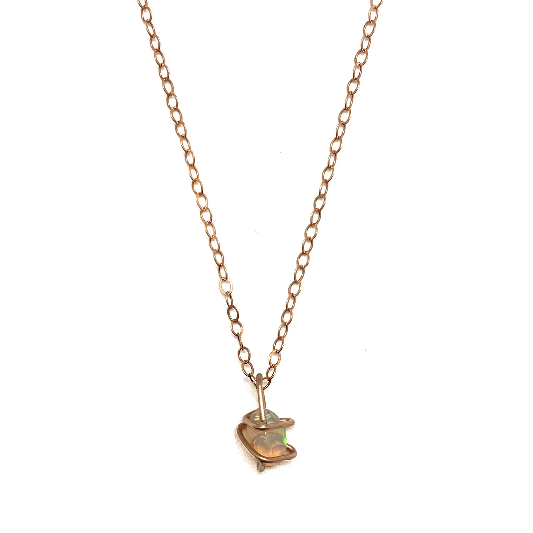 Rose Gold and Opal Pendant Necklace