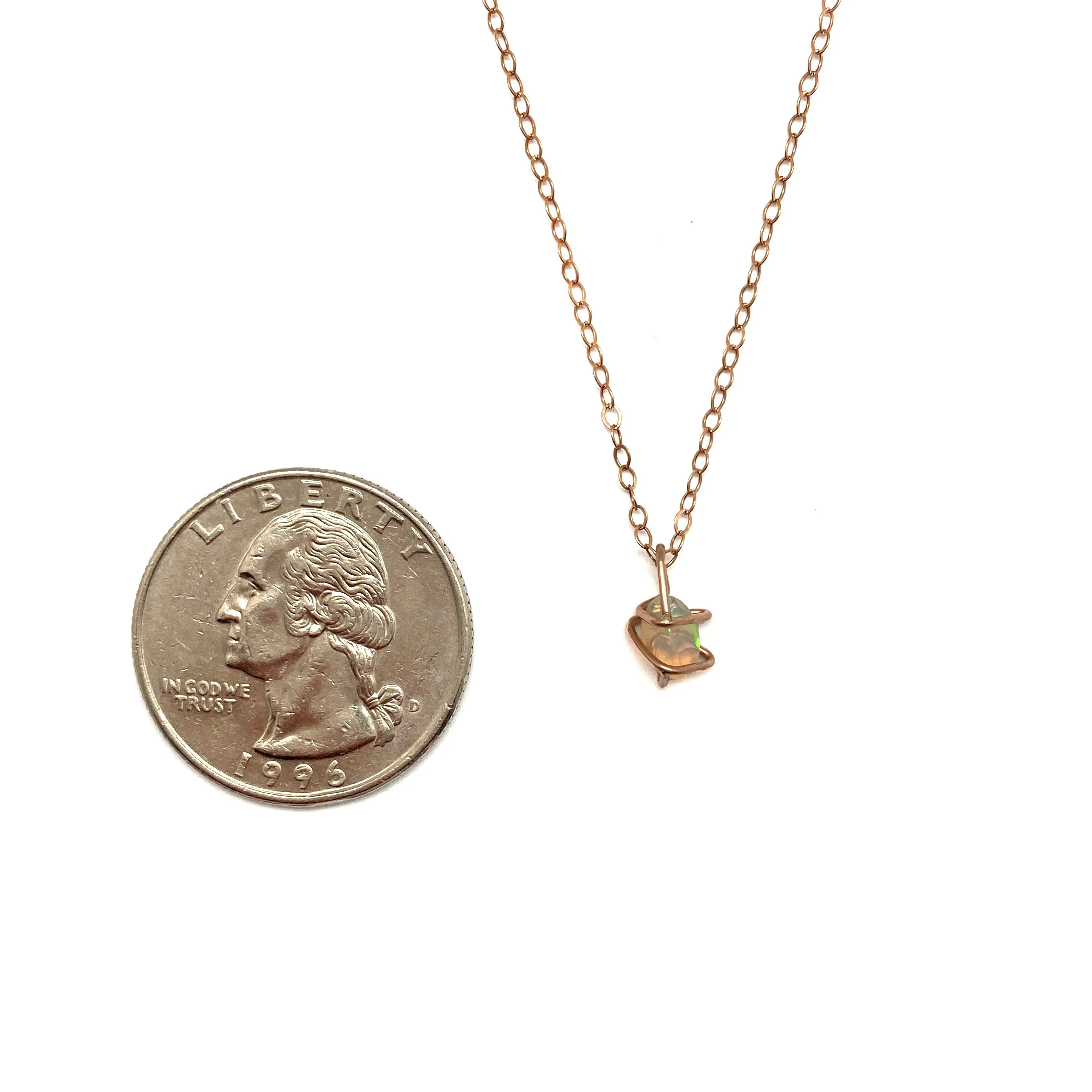 Rose Gold and Opal Pendant Necklace