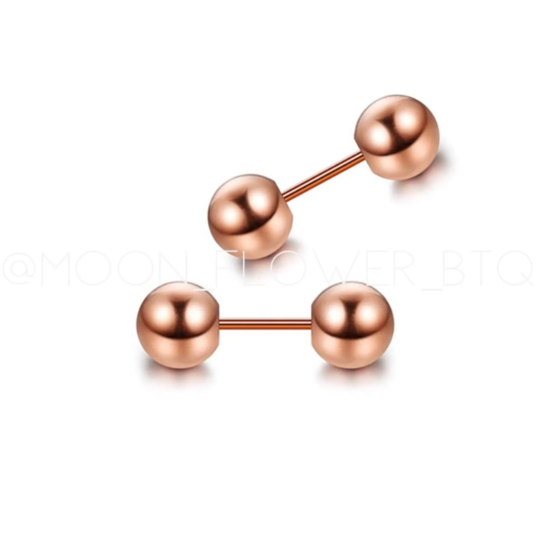 Rose Gold Barbell Earrings 5mm