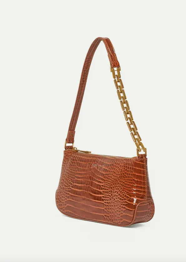 Samira Bag Small Dark Brick Baby Croc