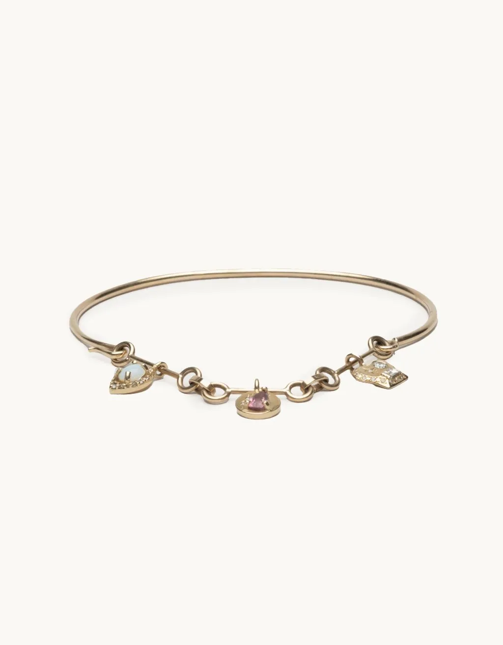 scosha diamond and opal charms bracelet