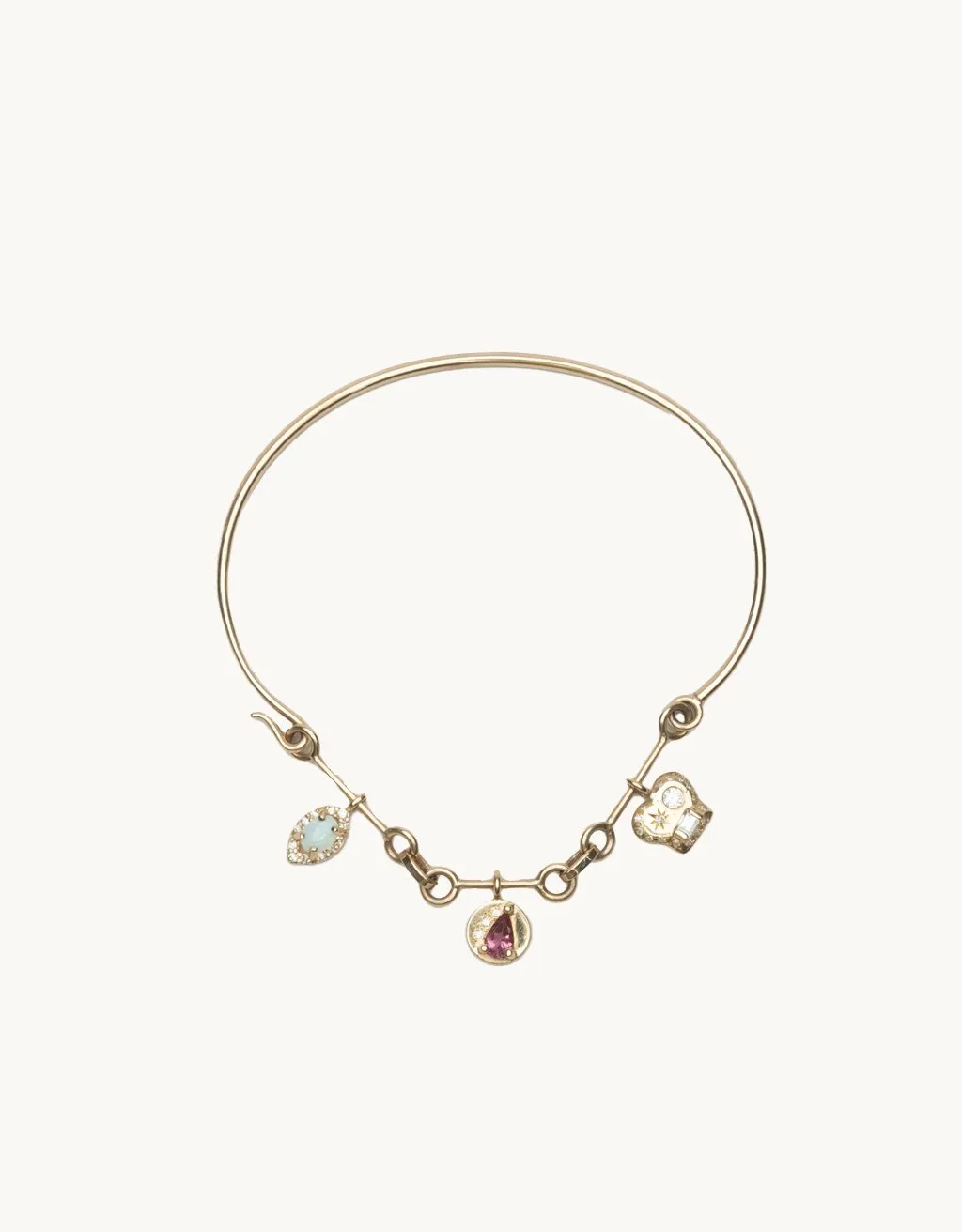 scosha diamond and opal charms bracelet