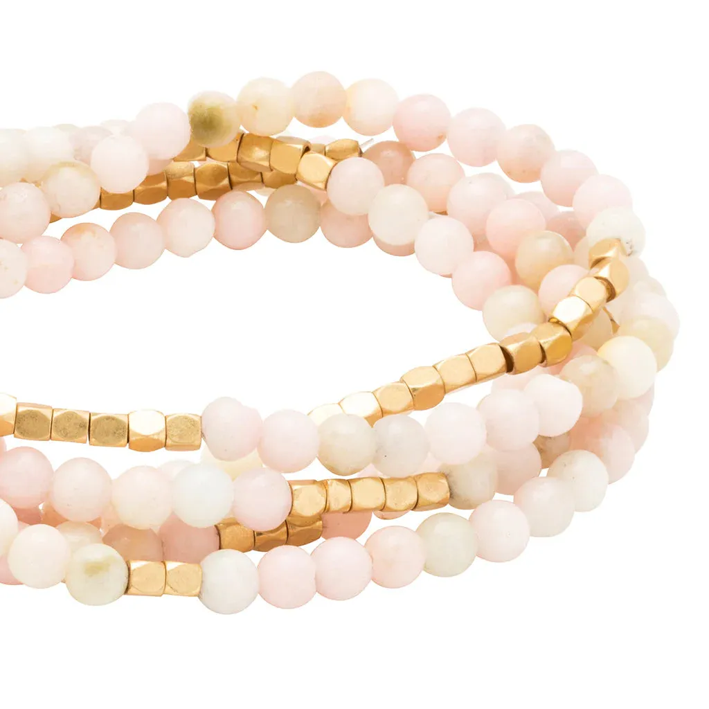 Scout Curated Wears - Stone Wrap Bracelet/Necklace - Pink Opal/Gold - Stone Of Renewal