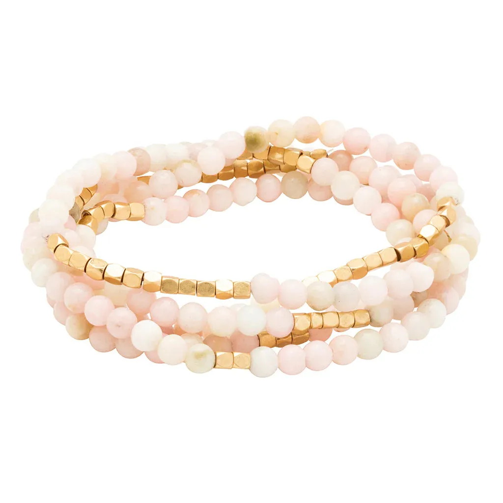 Scout Curated Wears - Stone Wrap Bracelet/Necklace - Pink Opal/Gold - Stone Of Renewal