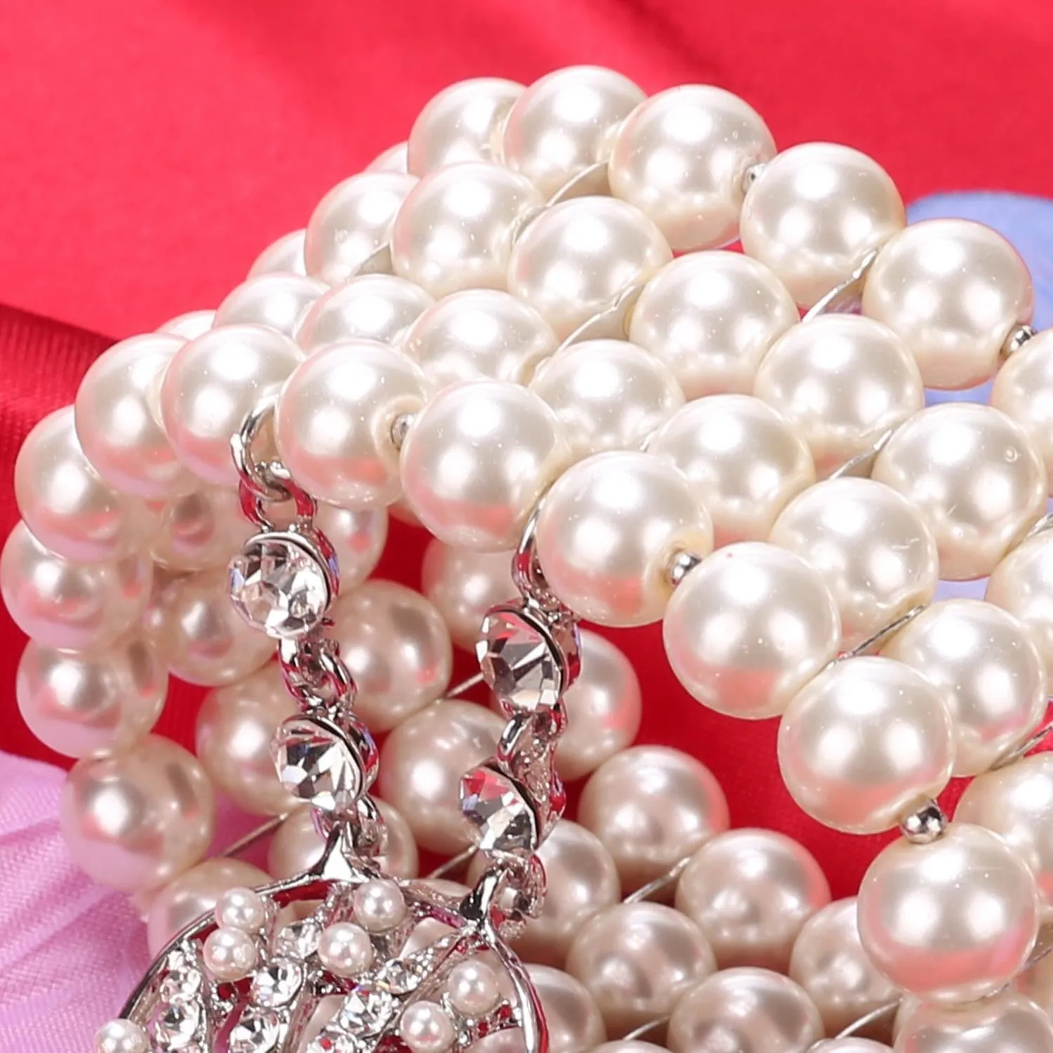 Silver 1920s Pearl Flapper Bracelet