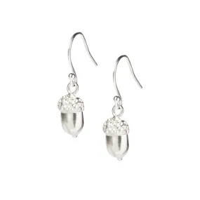 Silver Acorn Drop Earrings - Hadrian's Wall Path Symbol