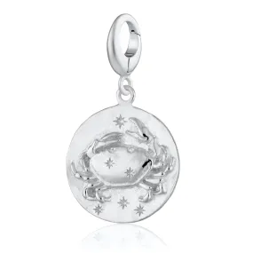 Silver Cancer Zodiac Charm