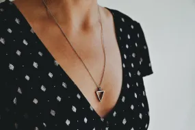 Silver triangle necklace for women, stainless steel chain necklace