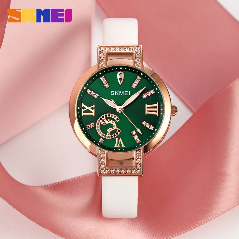 SKMEI 1977 Wizard of Oz Luxry Watch for Women w/ Leather Strap