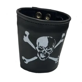 Skull Leather Cuff Wristband w/ Pocket