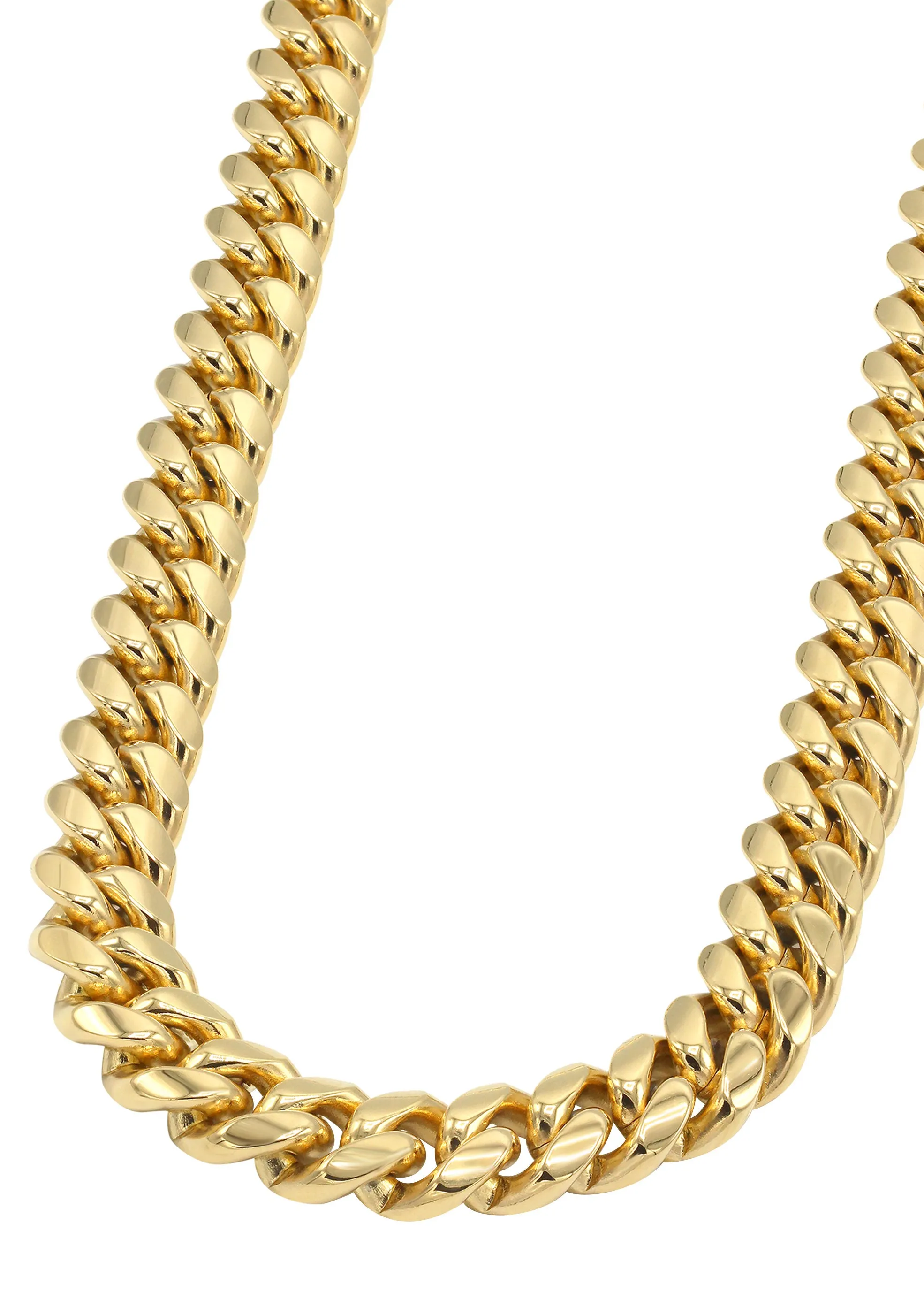 Solid Gold Miami Cuban Link Chain & Bracelet ( 14 Mm )