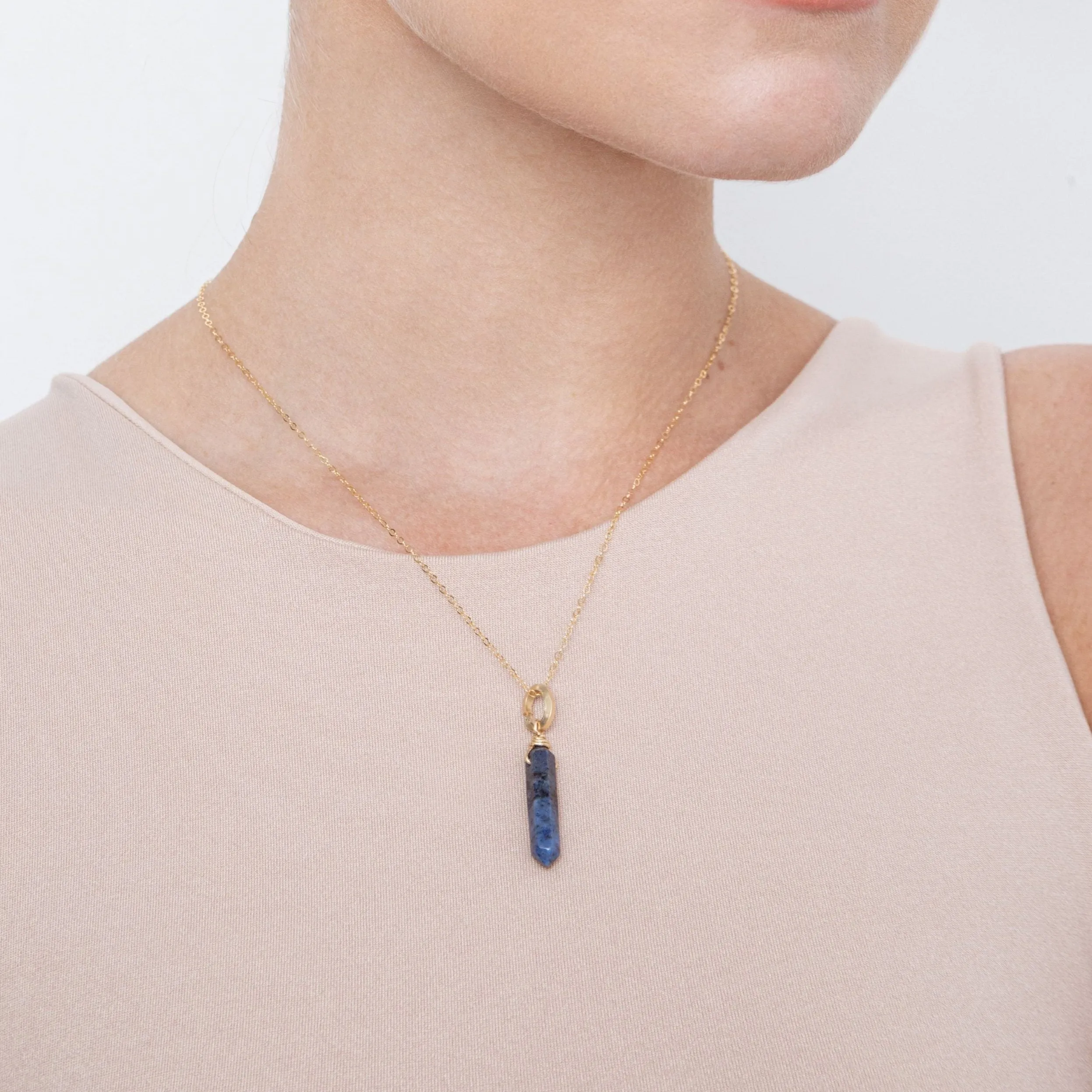 Solitario Necklace #1 (40mm) - Lapis Lazuli