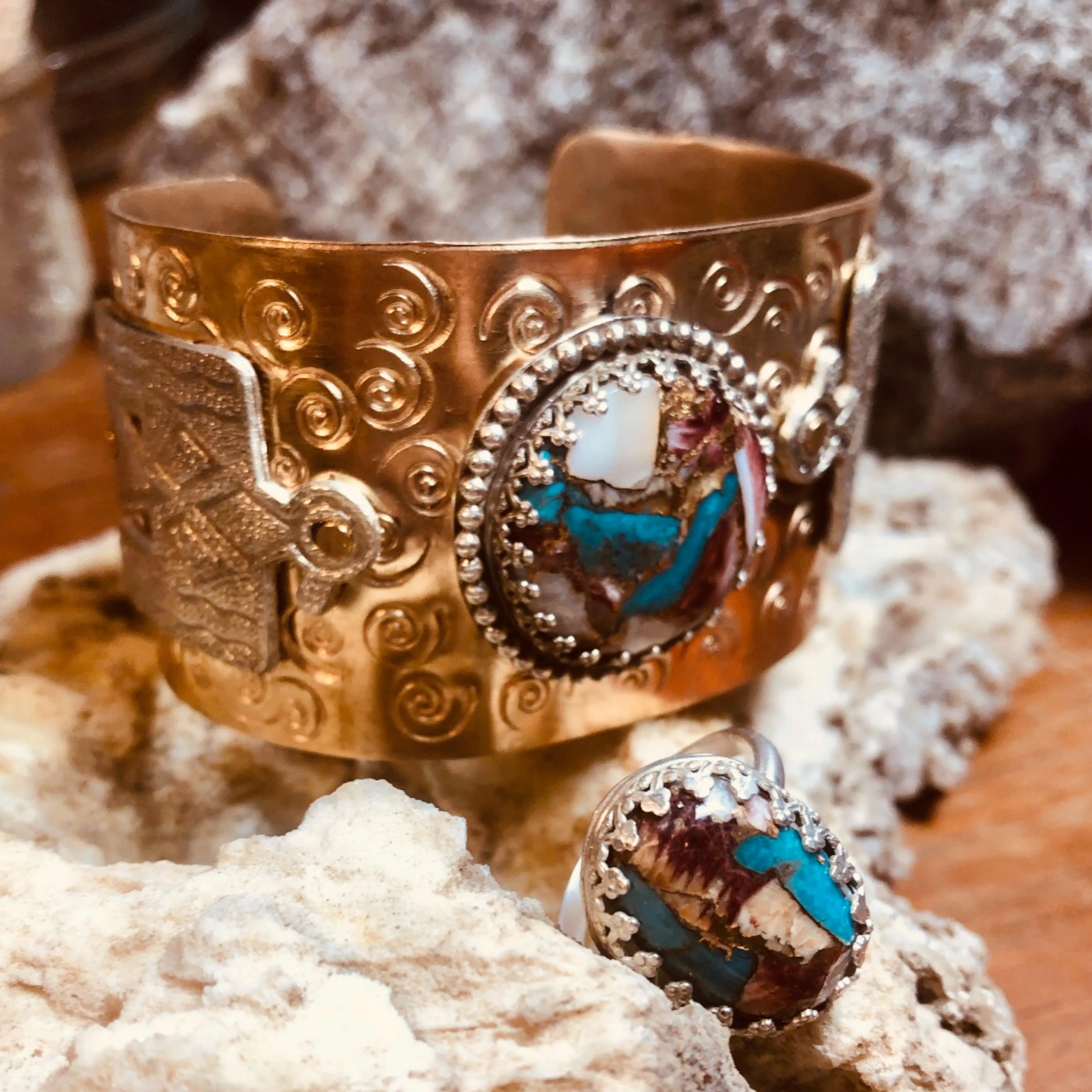 Spiny Oyster Turquoise Cuff Bracelet