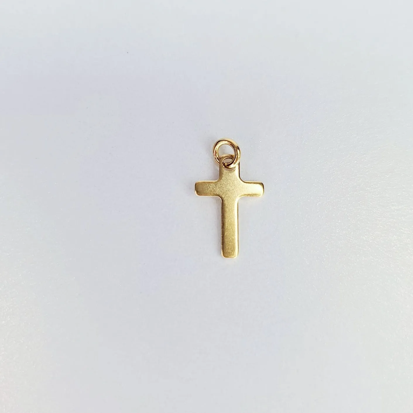 Stainless Steel Gold Religious Cross Minimalist Charm