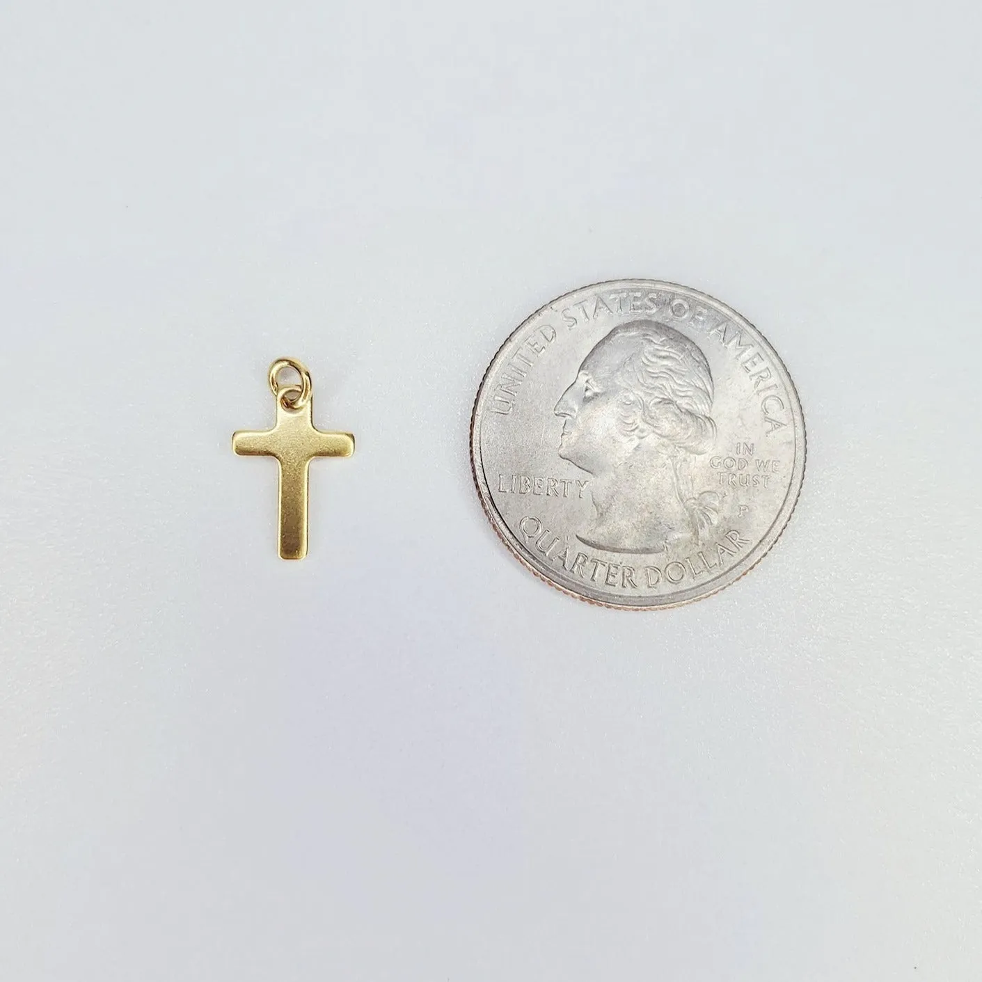 Stainless Steel Gold Religious Cross Minimalist Charm