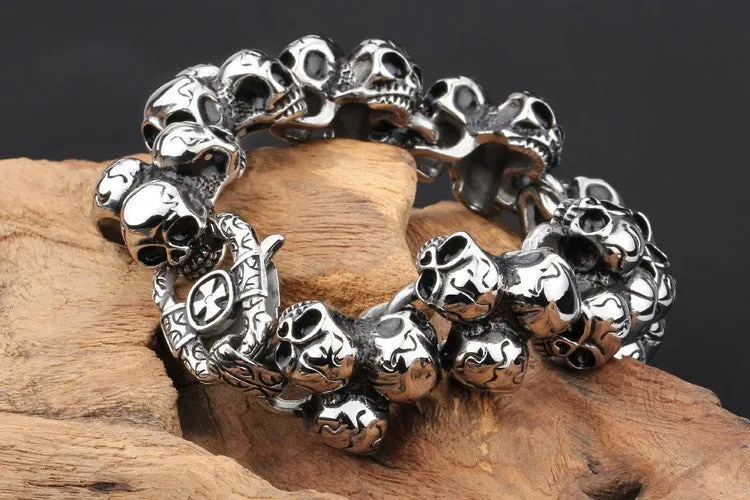 Stainless Steel Skull Bracelet For Men Fashion Mens Biker Jewelry Accessories Punk Cool Friendship Men's Bracelets Bangles