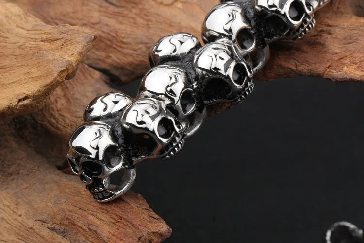 Stainless Steel Skull Bracelet For Men Fashion Mens Biker Jewelry Accessories Punk Cool Friendship Men's Bracelets Bangles