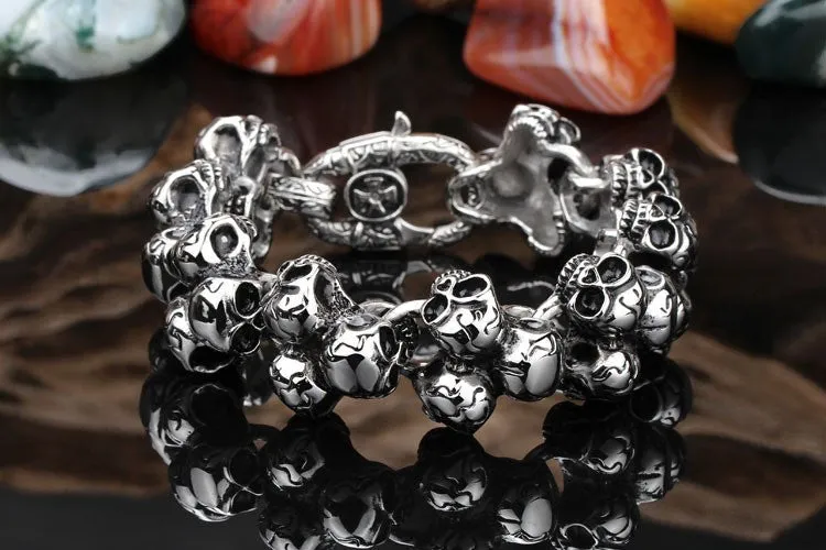 Stainless Steel Skull Bracelet For Men Fashion Mens Biker Jewelry Accessories Punk Cool Friendship Men's Bracelets Bangles