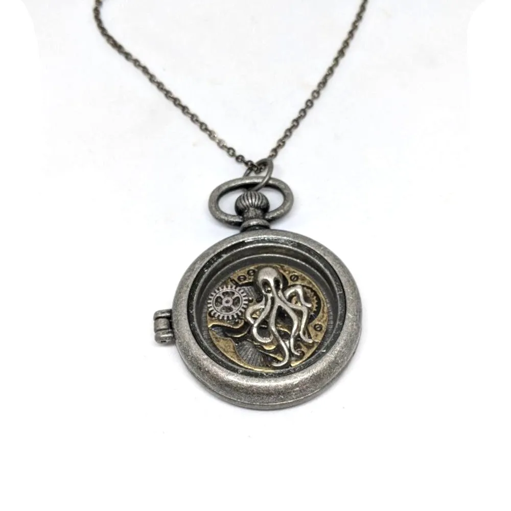 Steampunk Octopus Watch Case Locket