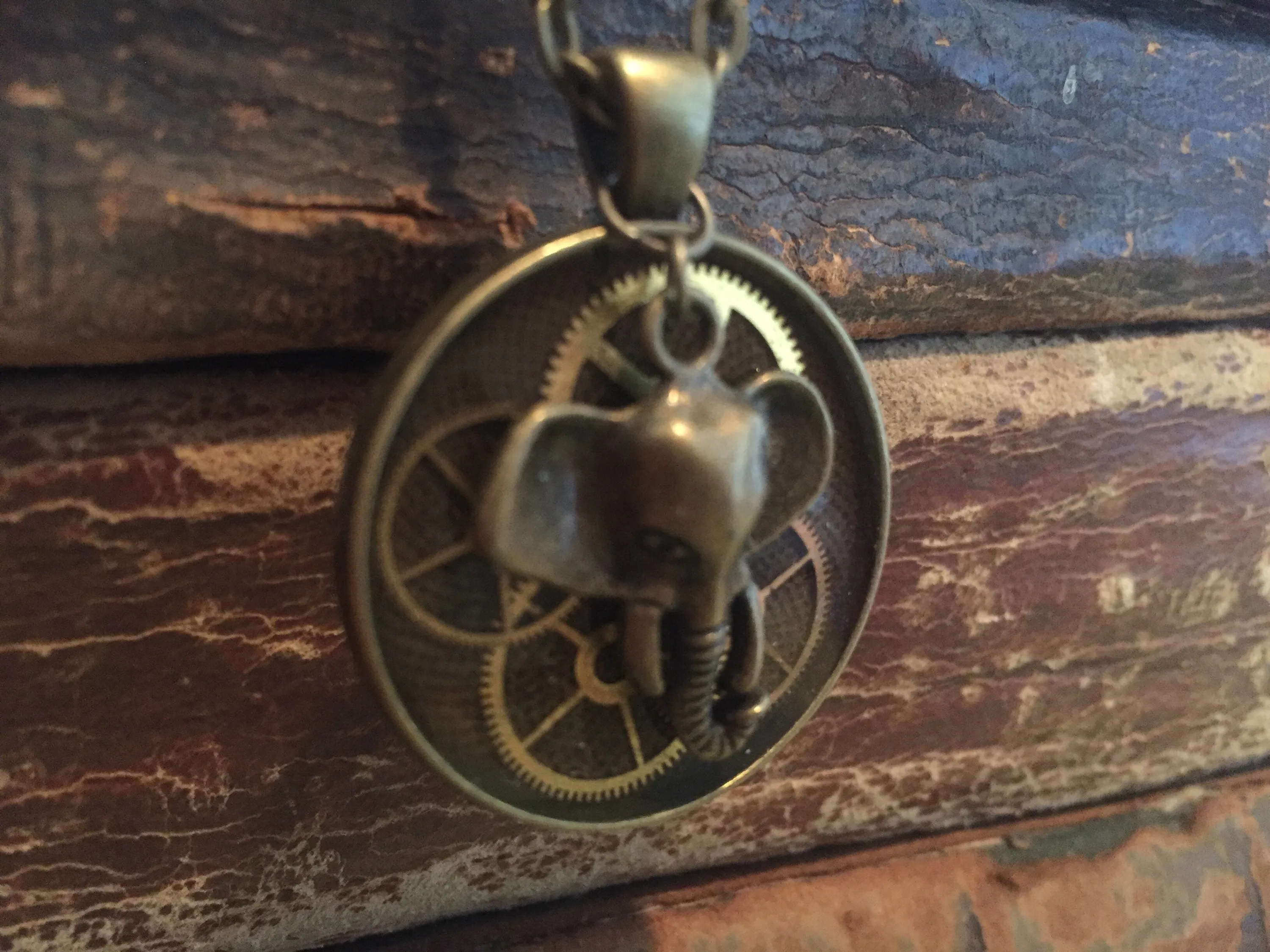 Steampunk Watch movement pendant Elephant charm - Take Your Time - Steampunk Necklace - Repurposed art