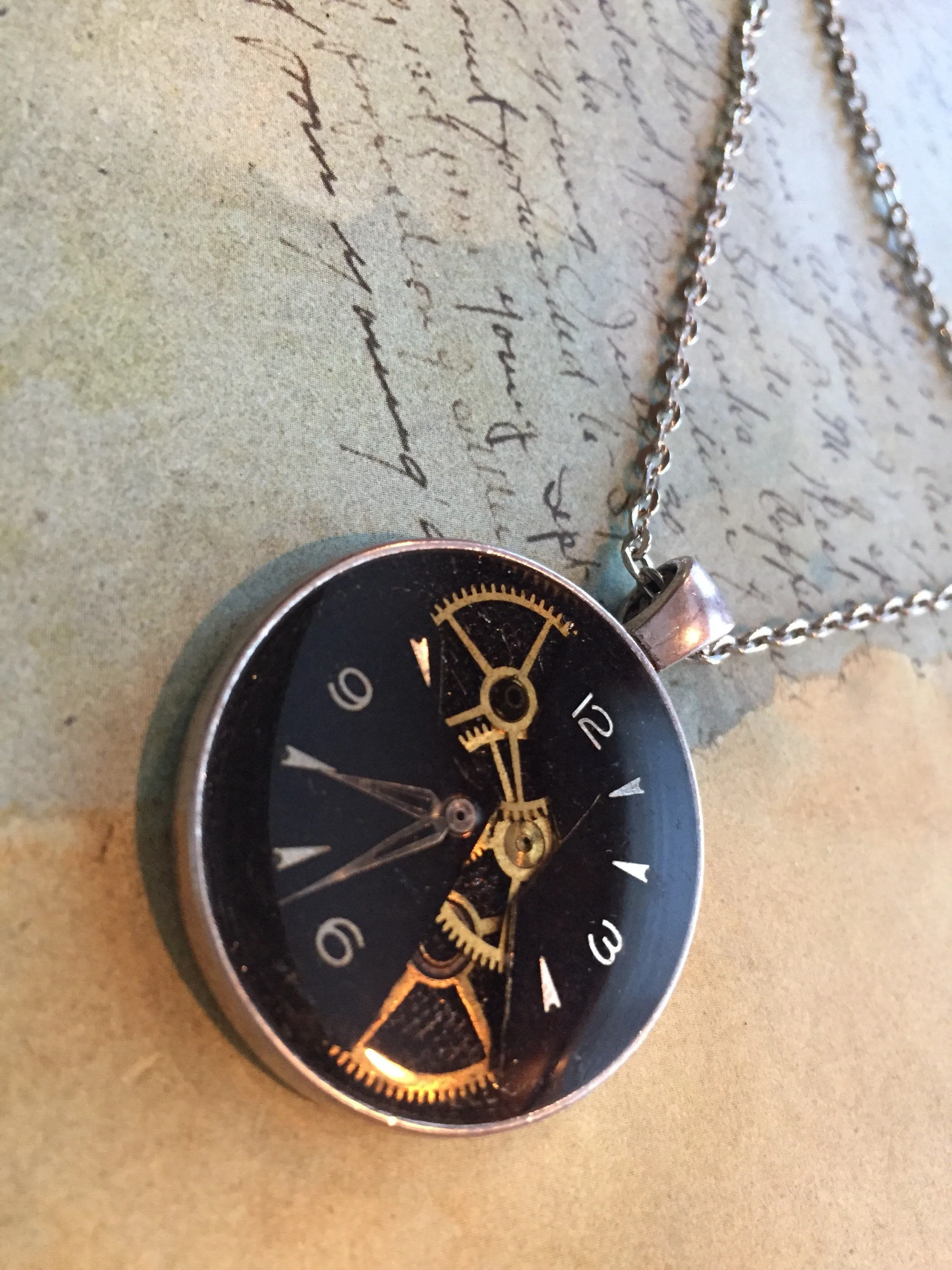 Steampunk Watch movement pendant - Ripped - Steampunk Necklace - Repurposed art