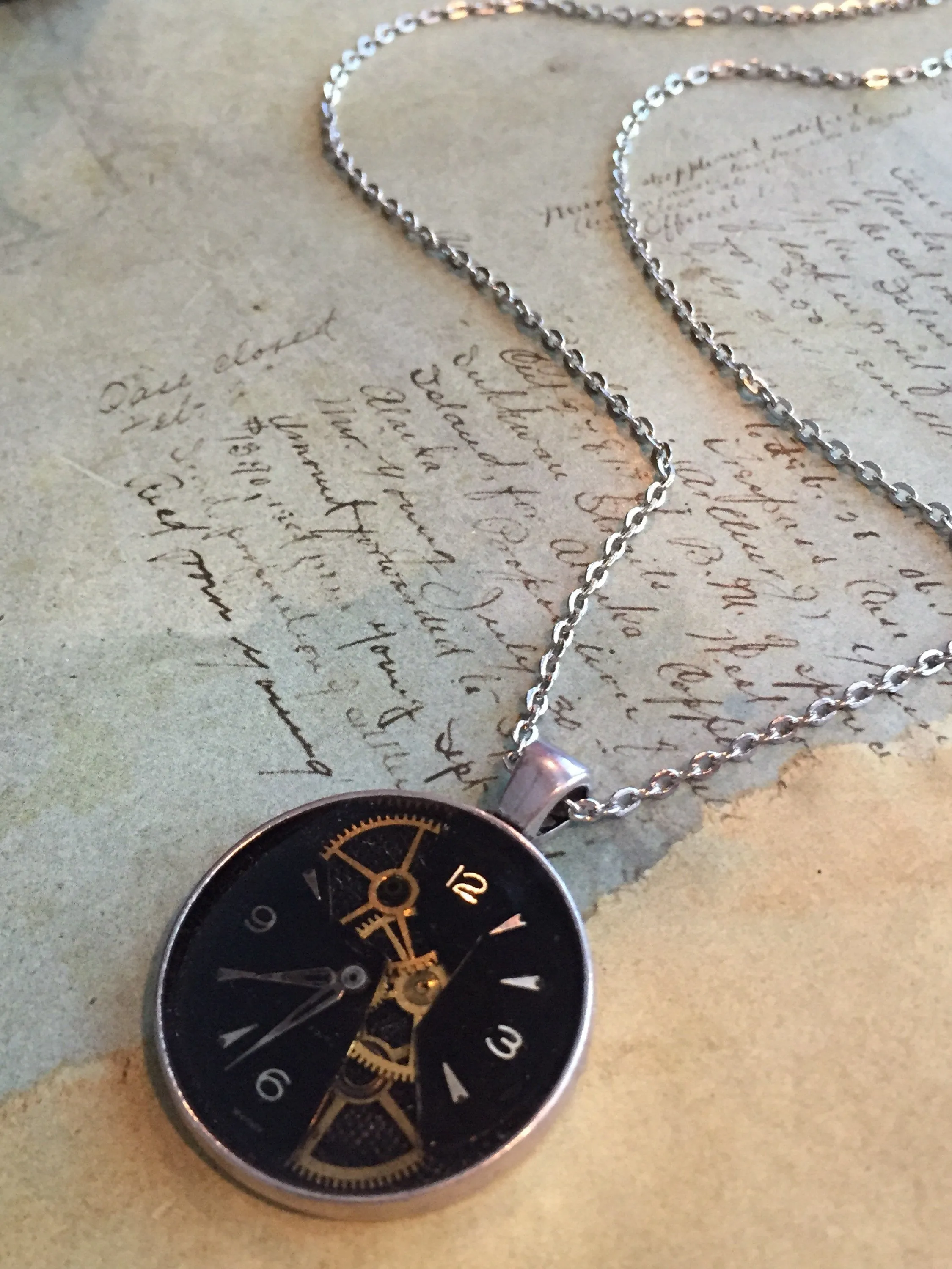 Steampunk Watch movement pendant - Ripped - Steampunk Necklace - Repurposed art