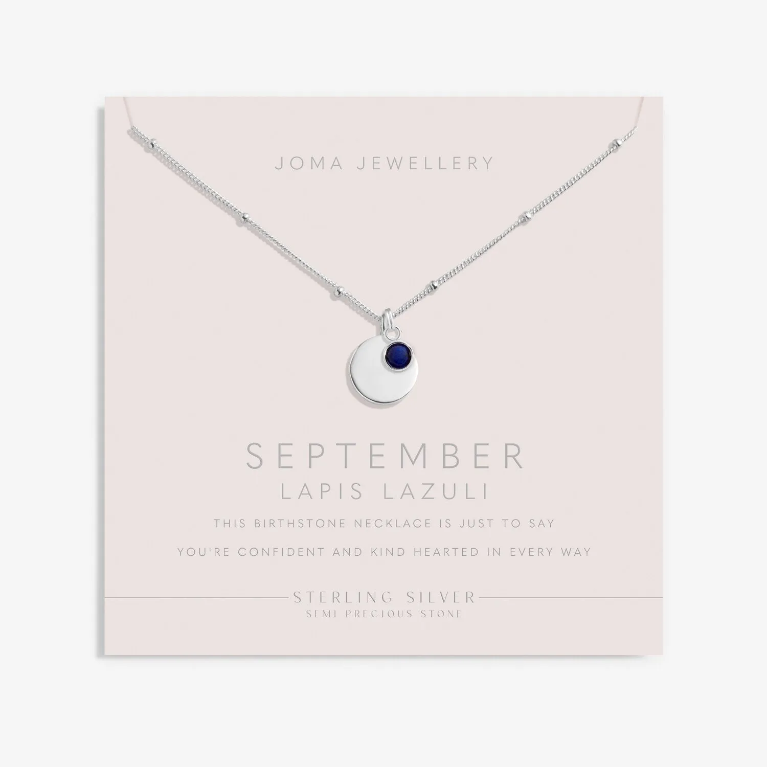 Sterling Silver Birthstone A Little September Necklace JJS0078