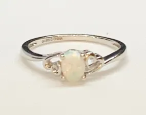 Sterling Silver Created Opal Ring