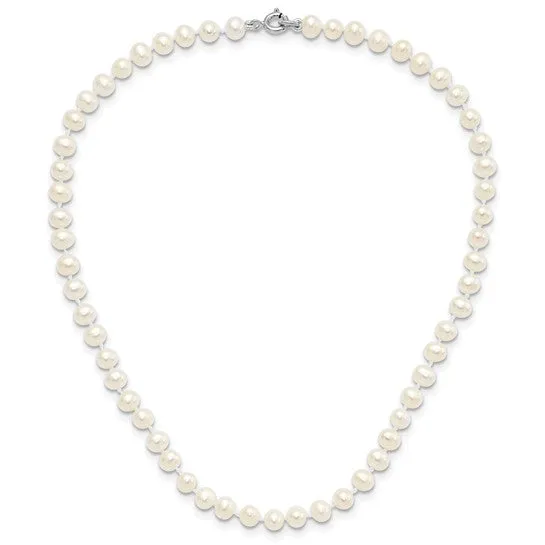 Sterling Silver Madi K Rhodium plated Semi-round Freshwater Cultured Pearl Necklace, Bracelet and Stud Earring Set (98908)