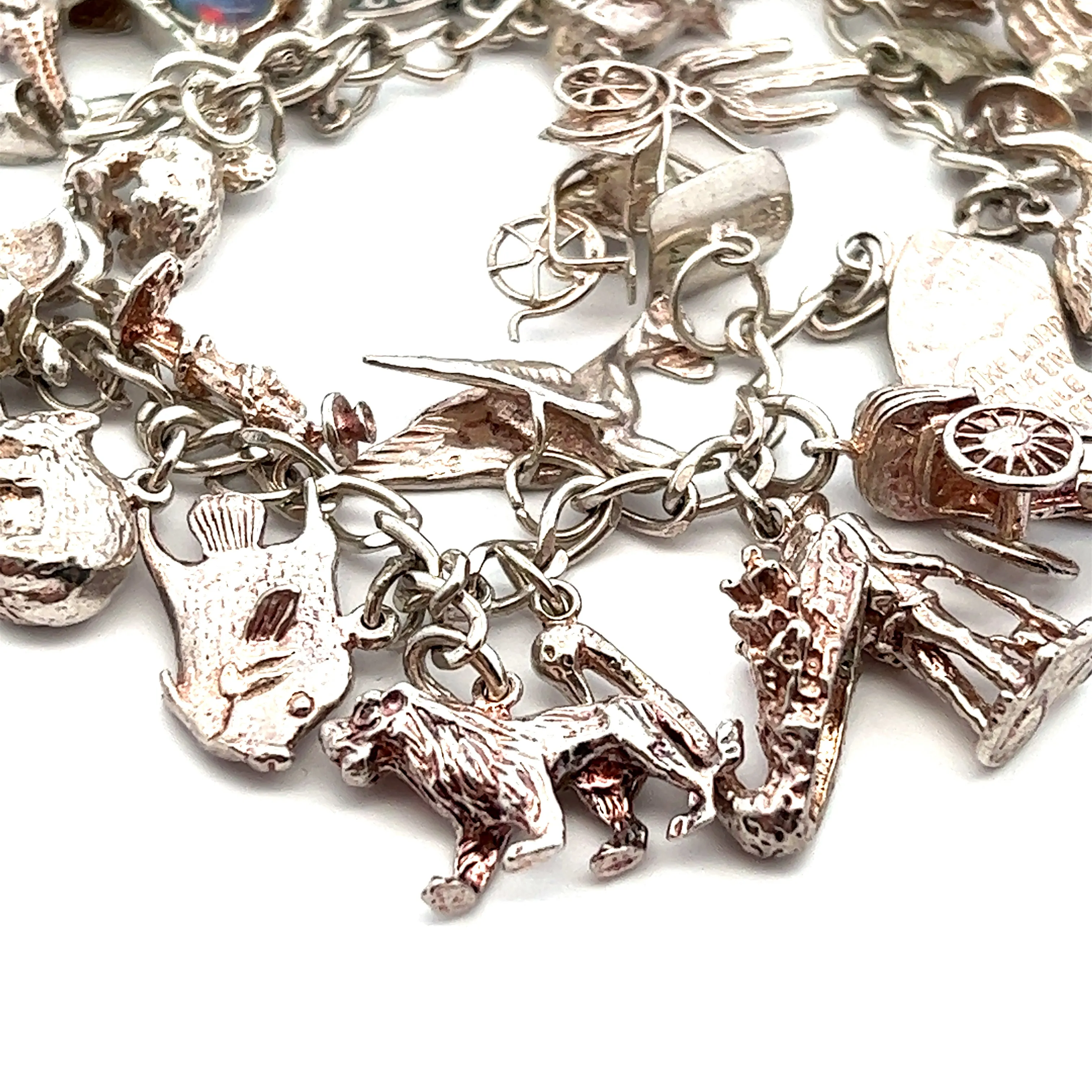 Sterling Silver Traditional Charm Bracelet with 26 Charms