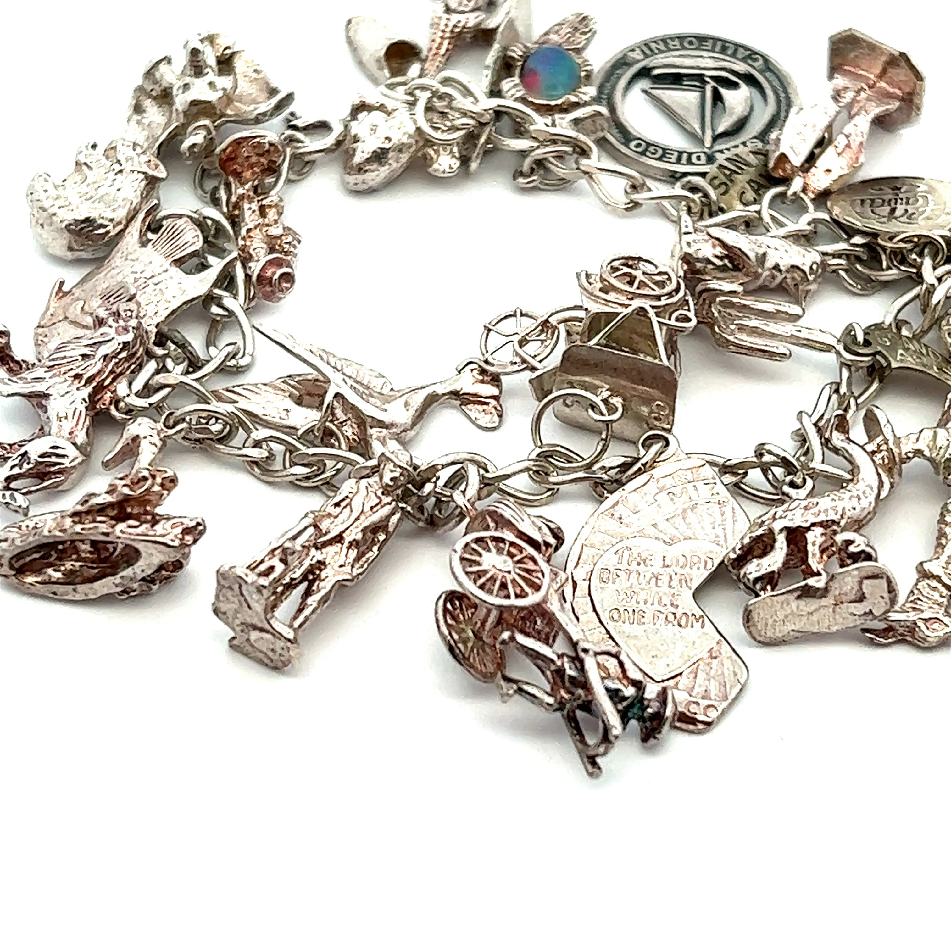 Sterling Silver Traditional Charm Bracelet with 26 Charms