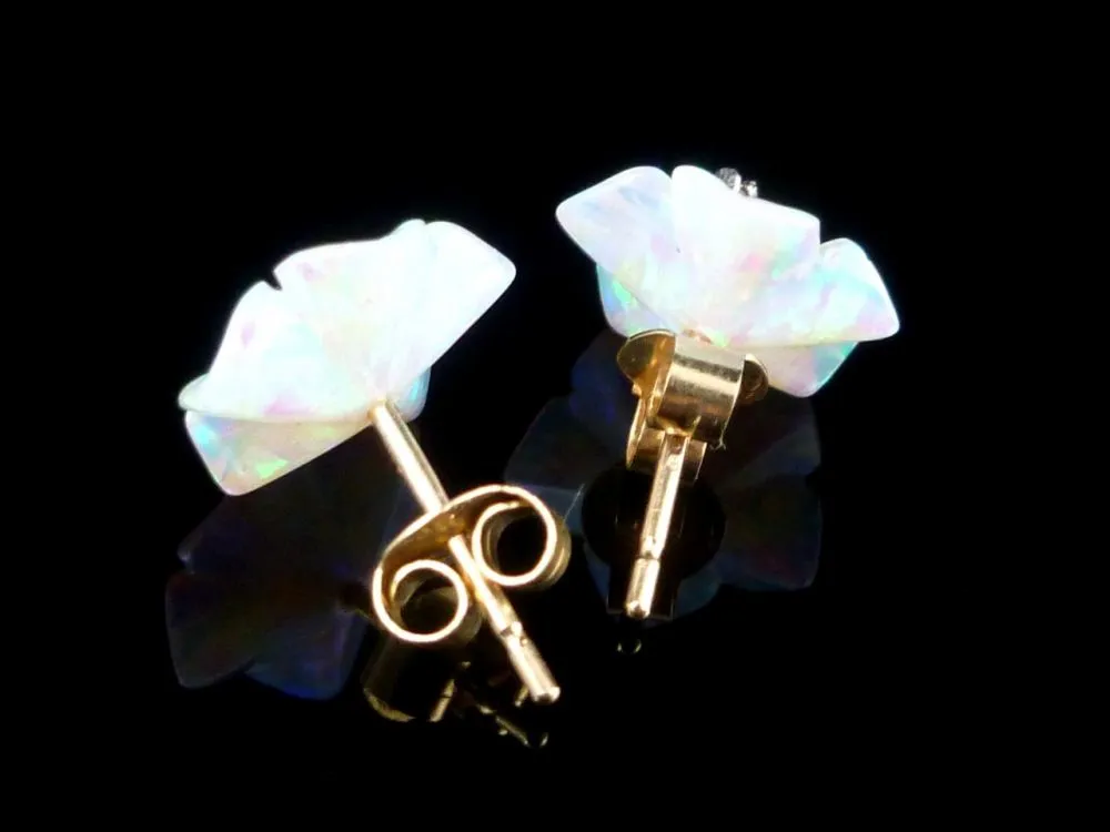 Stunning Large Opal & Diamond Flower Earring