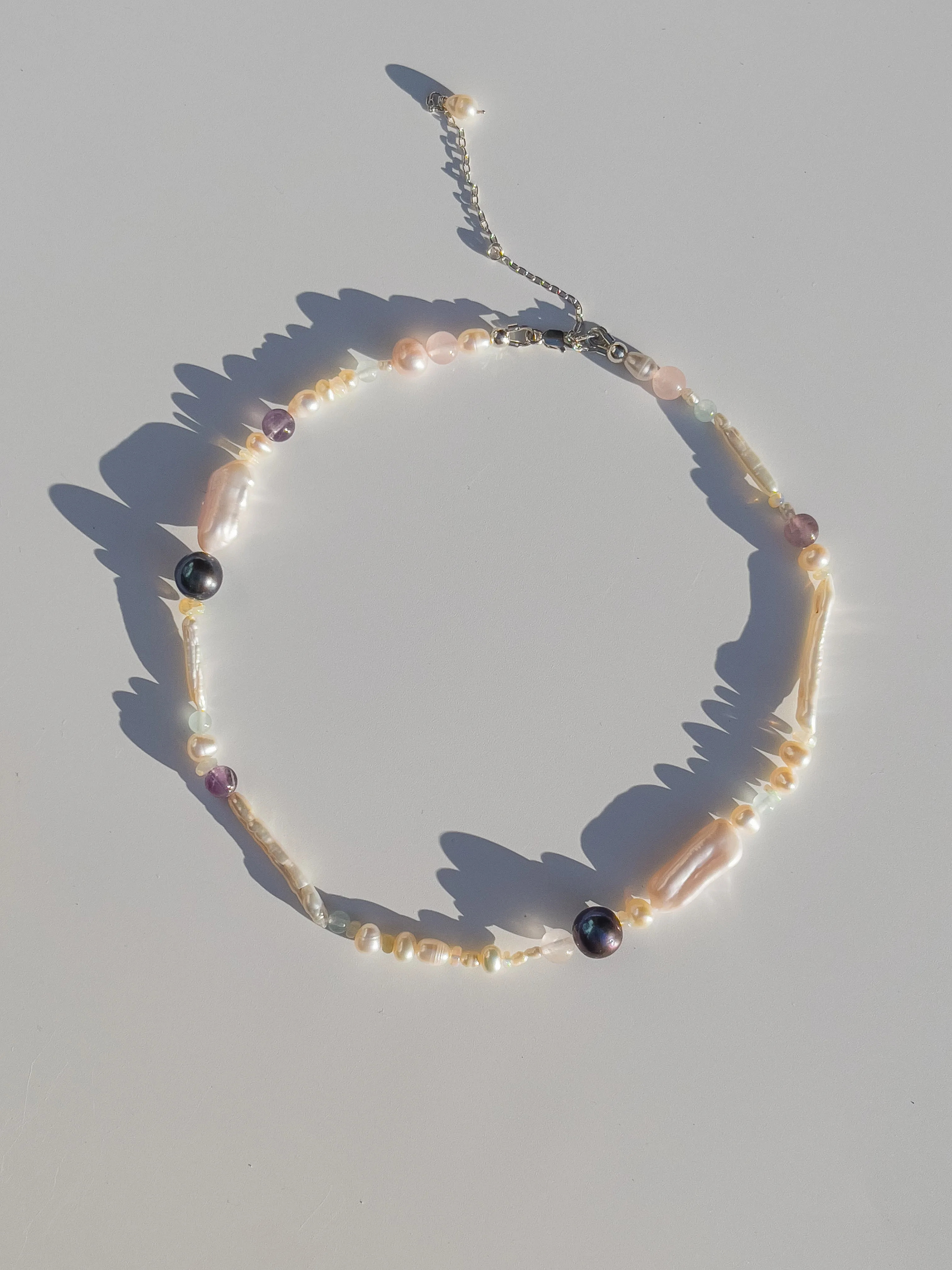 Tahitian Black Pearl & Opal Multi-Stone Choker Necklace