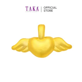 TAKA Jewellery 999 Pure Gold Mini Angel Heart Pendant