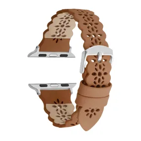 Tan Lace Leather Strap / Silver Buckle - 38mm, 40mm