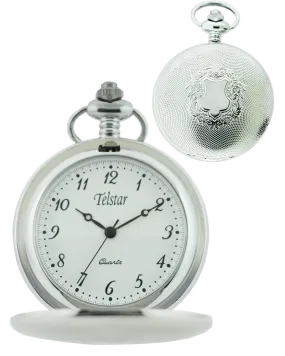 Telstar P1028 CSW Hunter quartz pocket watch and chain 37005