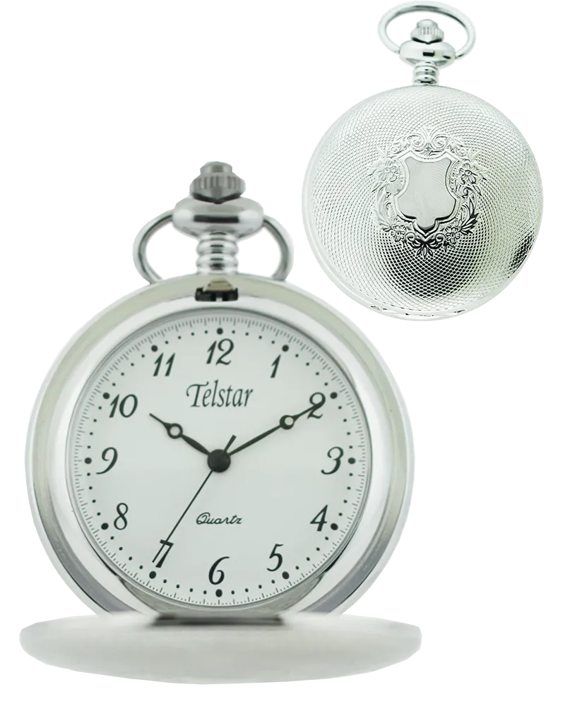 Telstar P1028 CSW Hunter quartz pocket watch and chain 37005