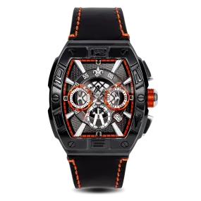 The Intrepid Chronograph - Midnight Diamond | Neon Orange